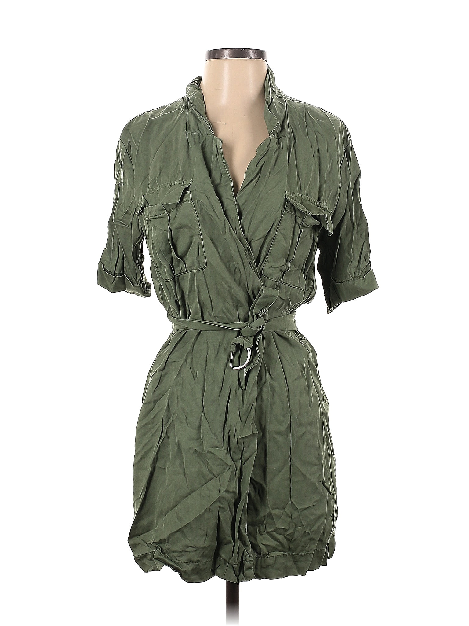 Zara 100% Lyocell Solid Green Trenchcoat Size S - 51% off | thredUP