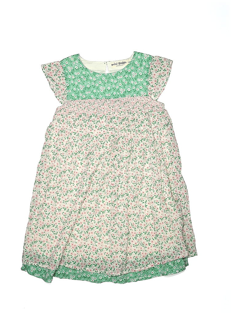 Mini Boden 100% Cotton Floral Green Dress Size 9 - 10 - photo 1