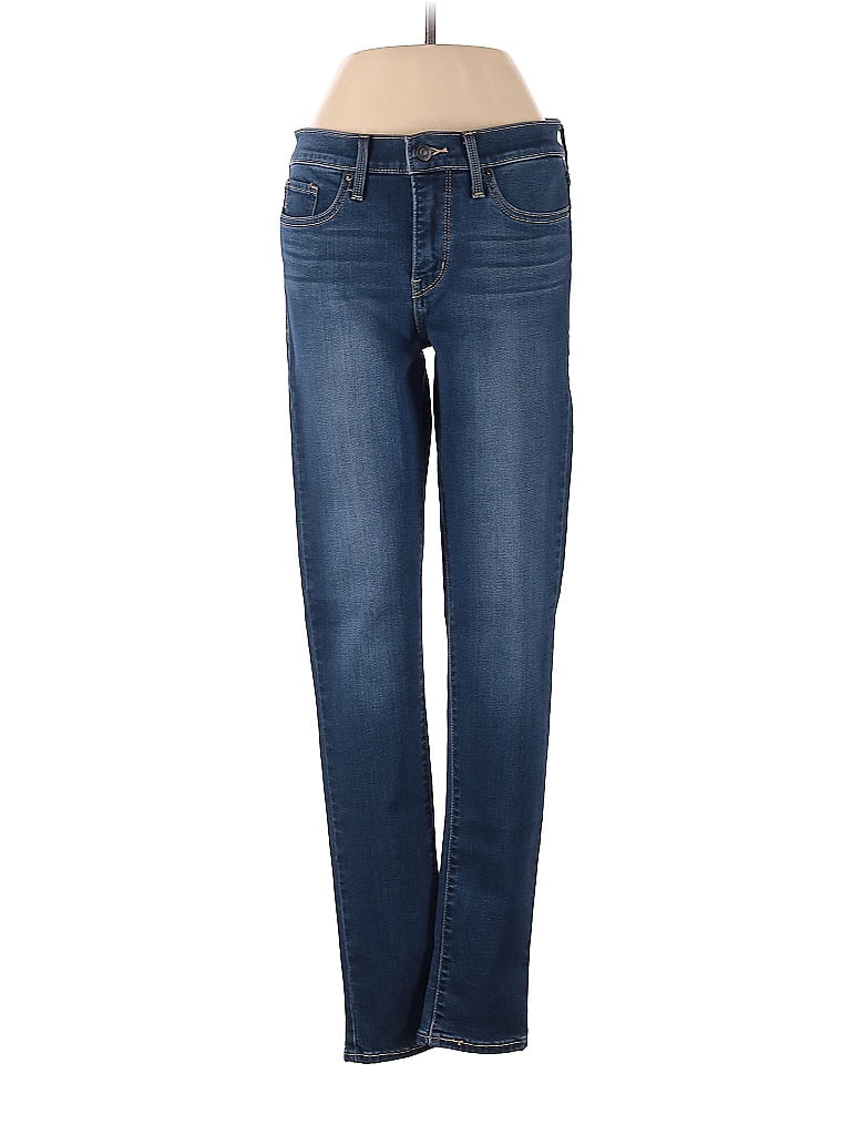 Levi's Solid Blue Jeans 27 Waist - 73% off | ThredUp