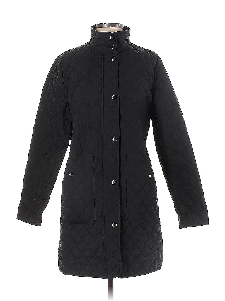 Lands end 100 polyester solid black jacket size s 68 off thredup