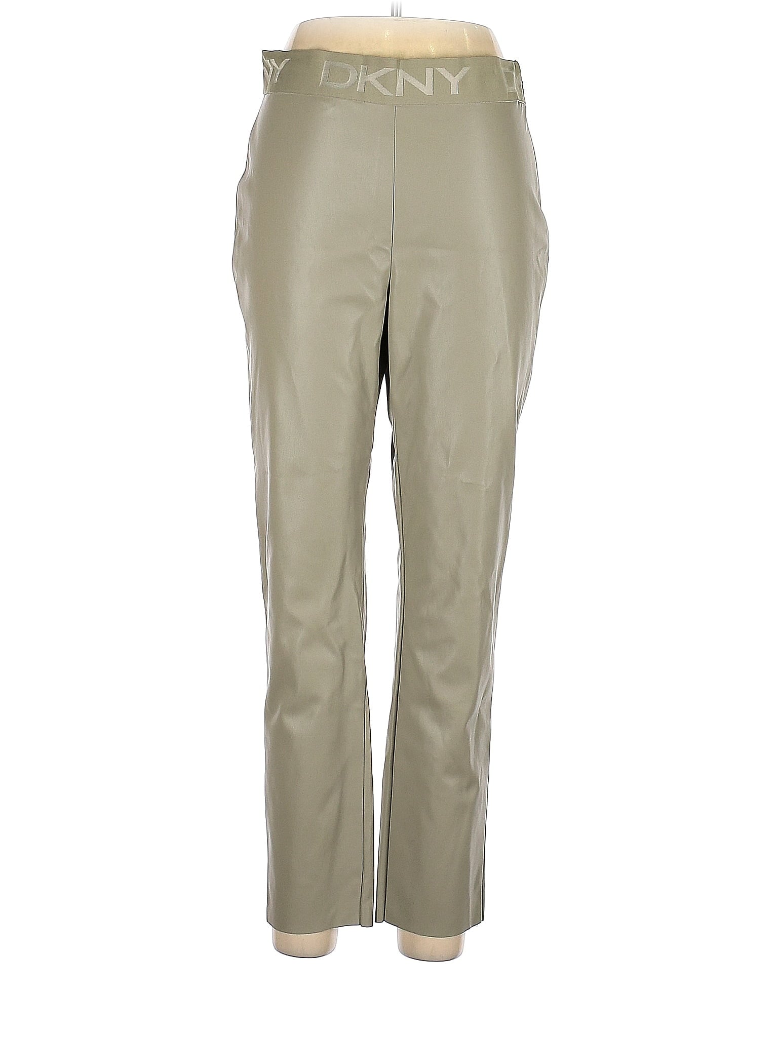 DKNY Women's Textured High Rise Pants Green Size 6 Petite