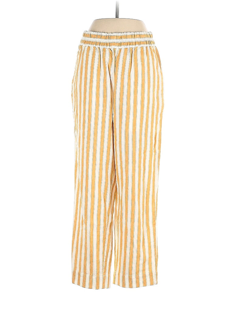 Madewell Stripes Multi Color Yellow Linen Pants Size XS 93 off thredUP