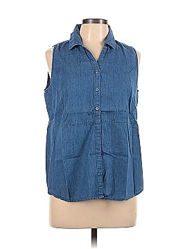 Kelly By Clinton Kelly Sleeveless Button-Down Shirt (view 1)