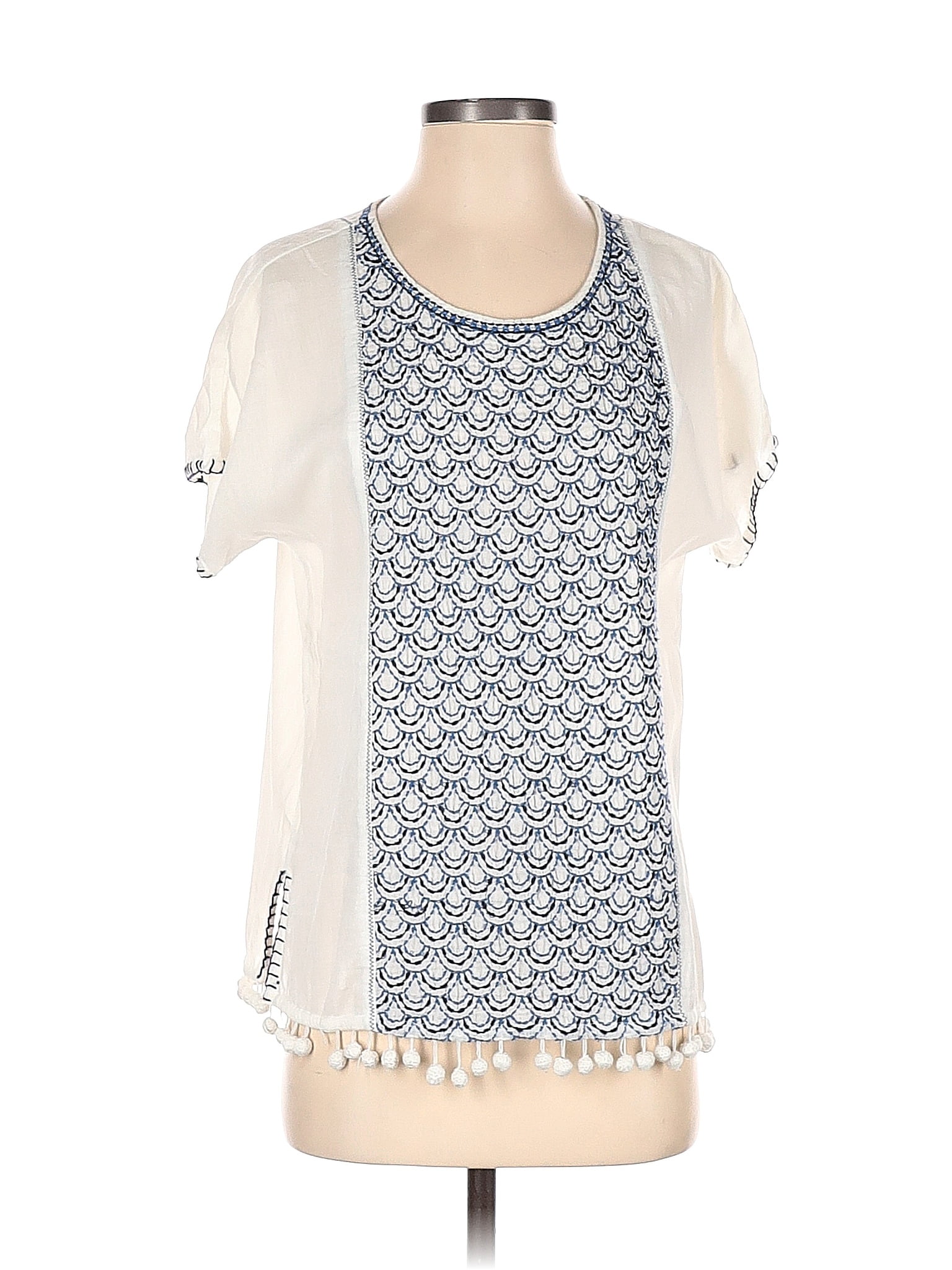Blouse Courte Manches Courtes Madewell Blanche - Taille 2XS, Très Bon état