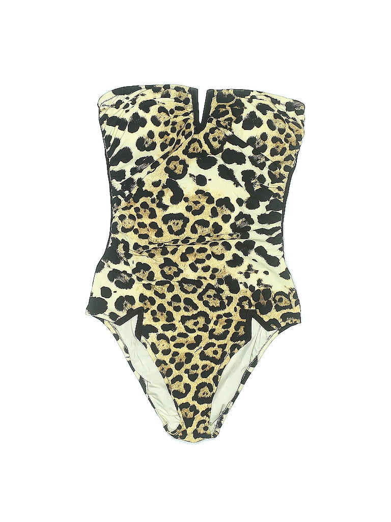 Leopard print cheap strapless swimsuit