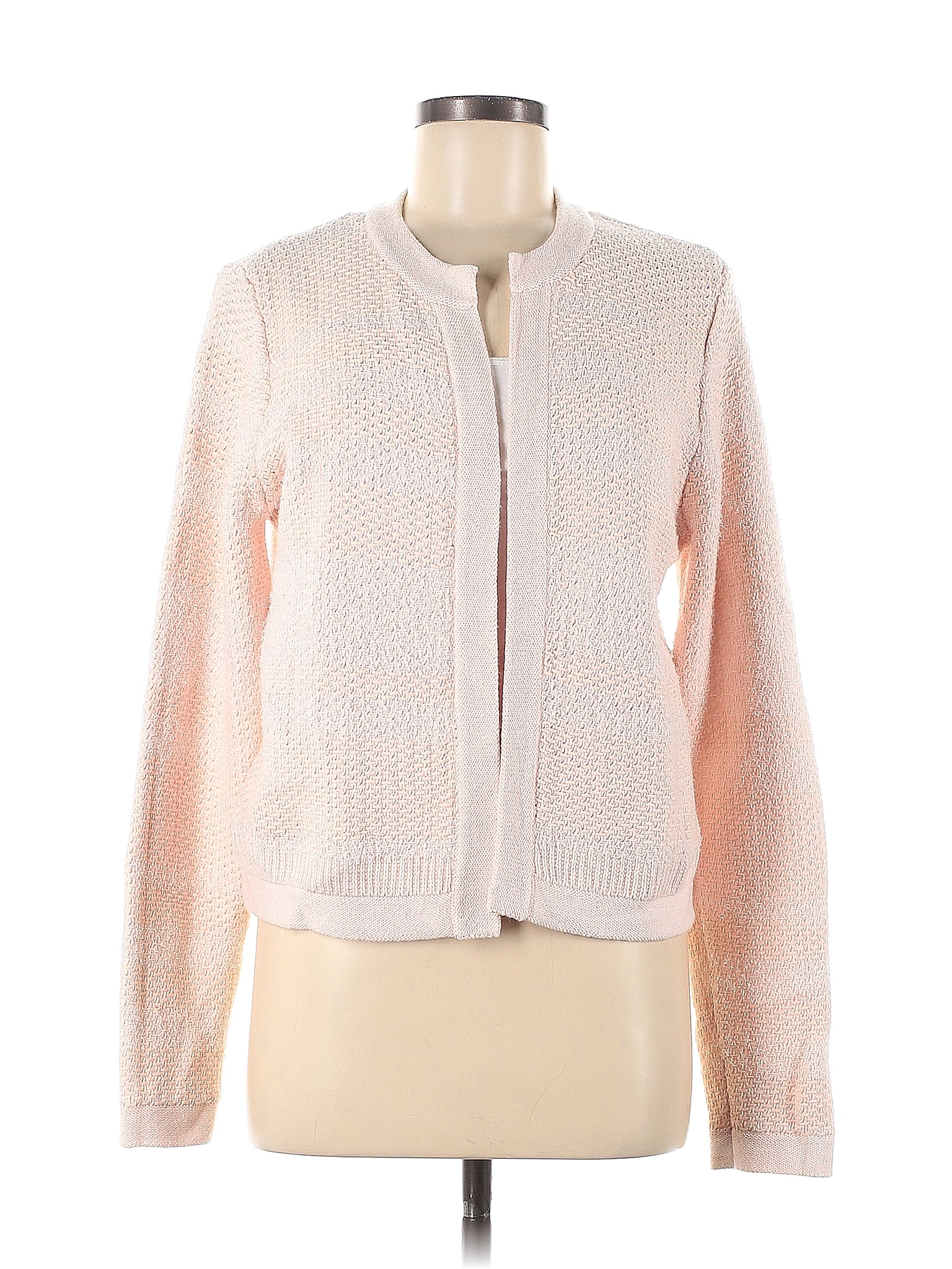 Ann Taylor LOFT Color Block Solid Pink Cardigan Size M 67 off thredUP