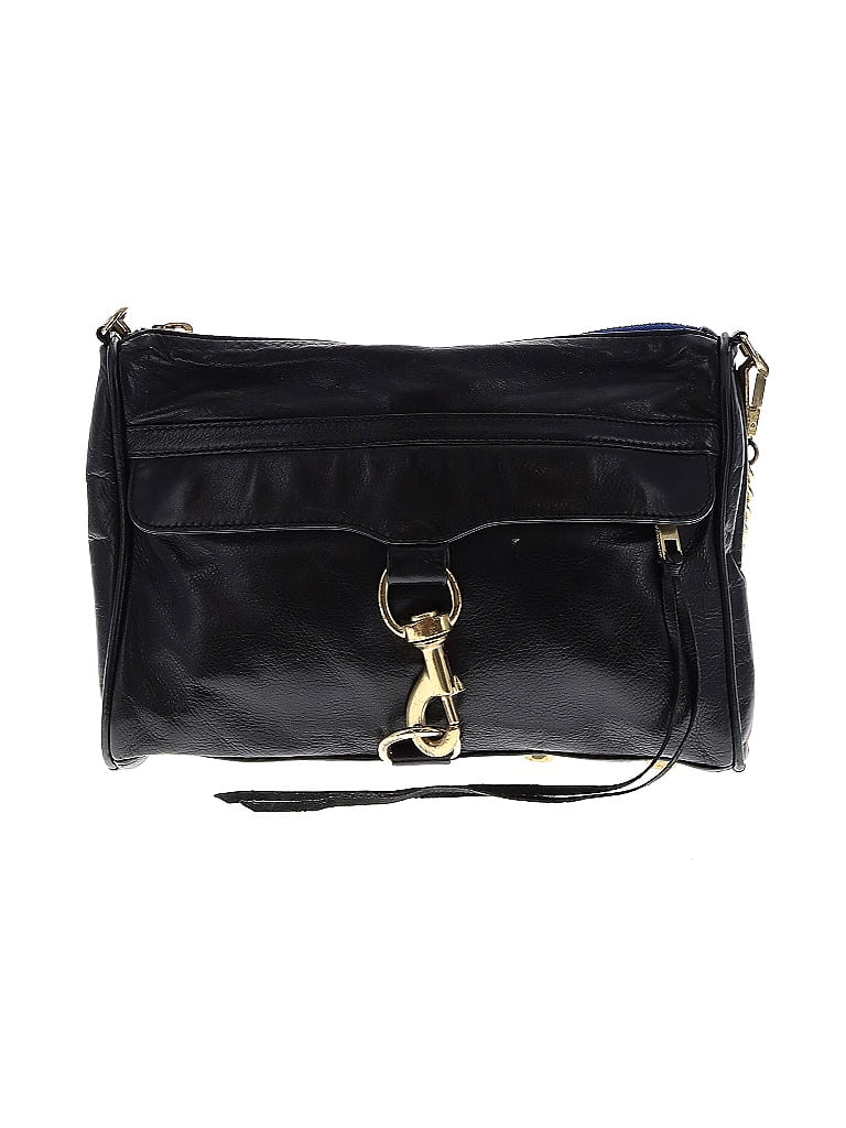 Rebecca Minkoff 100% Leather Solid Black Leather Crossbody Bag One Size ...