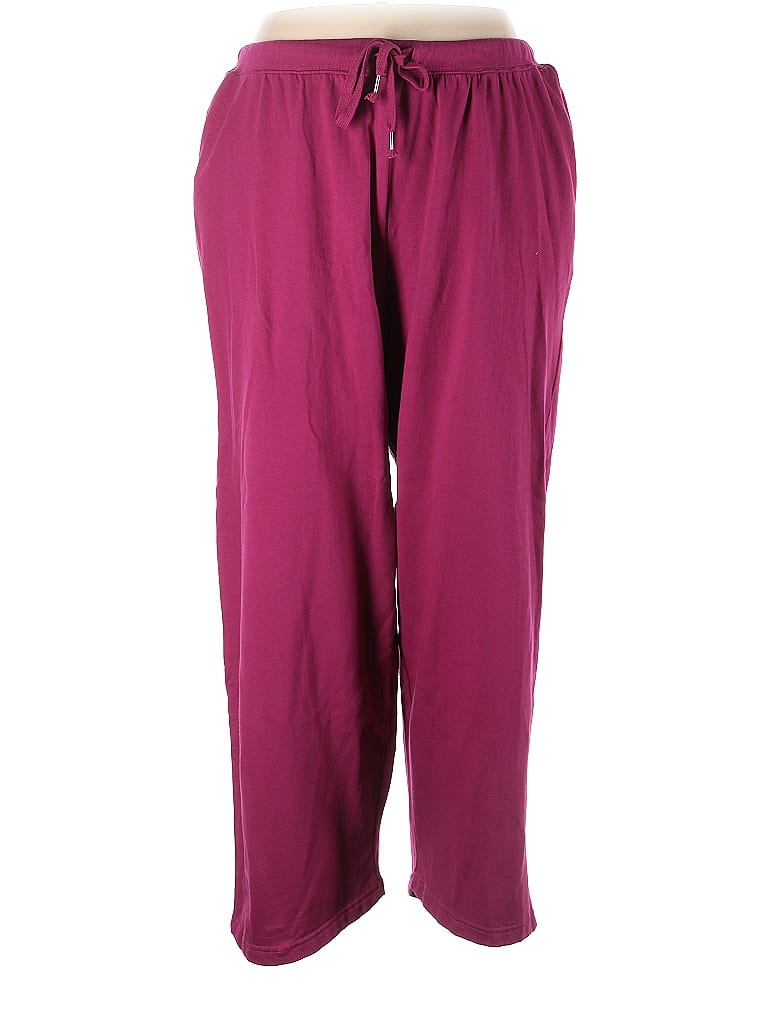 Woman Within Solid Pink Sweatpants Size 30 (3X) (Plus) - photo 1