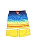 ZX 100% Polyester Stripes Color Block Ombre Tie-dye Yellow Board Shorts Size 10 - 12 - photo 1