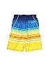 ZX 100% Polyester Stripes Color Block Ombre Tie-dye Yellow Board Shorts Size 10 - 12 - photo 2