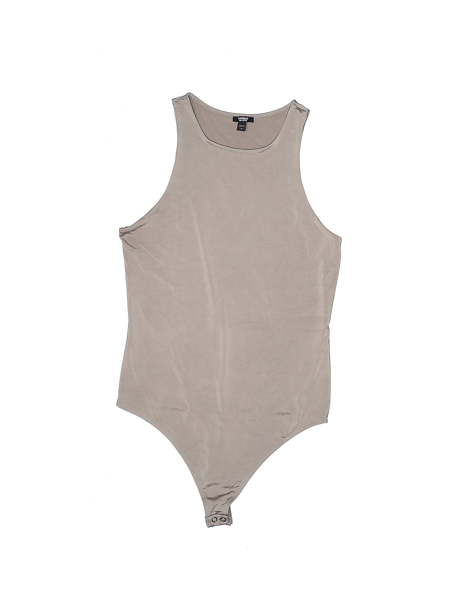 Express Solid Gray Tan Bodysuit Size M 72 off thredUP