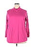 Woman Within 100% Cotton Solid Pink Long Sleeve T-Shirt Size 22 (1X) (Plus) - photo 1
