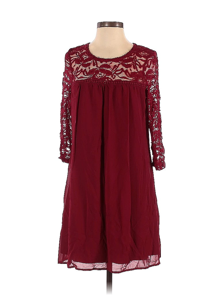 AUW 100% Polyester Burgundy Red Casual Dress Size M - photo 1