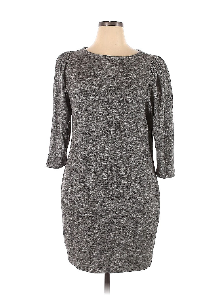 Leith Marled Chevron-herringbone Gray Casual Dress Size XL - photo 1