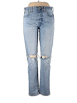 Versace 19.69 Abbigliamento Sportivo Jeans - Mid/Reg Rise Straight Leg Boyfriend: Gray Bottoms - Women's Size 27 - Dark Wash, thredUP