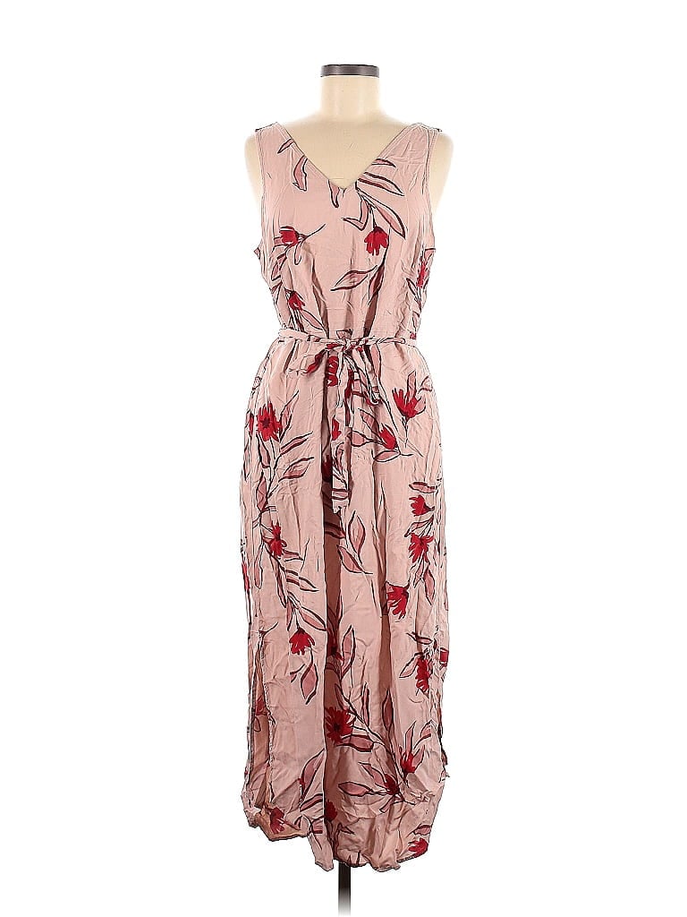 A New Day 100% Rayon Floral Pink Casual Dress Size M - 43% Off 