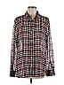 Wonder 100% Polyester Checkered-gingham Plaid Red Long Sleeve Blouse Size M - photo 1