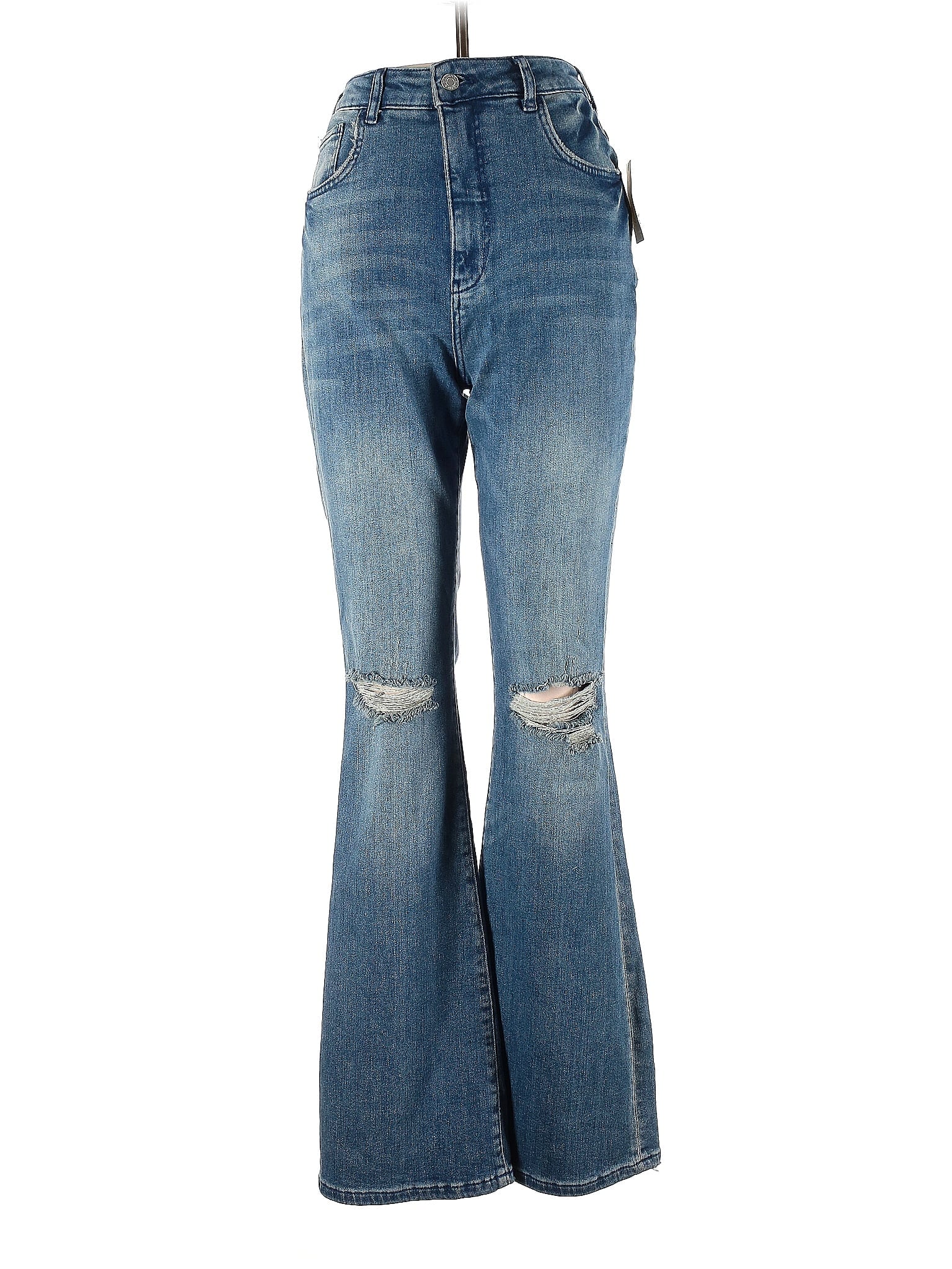 Pilcro Solid Blue Jeans 30 Waist 68 off thredUP