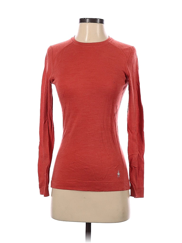 Smartwool 100% Merino Solid Orange Red Long Sleeve T-Shirt Size XS - photo 1