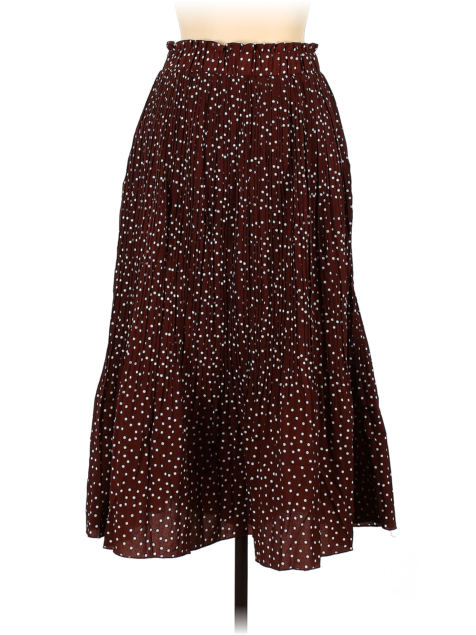 EXLURA 100% Terylene Polka Dots Red Brown Casual Skirt Size L - 37% off ...