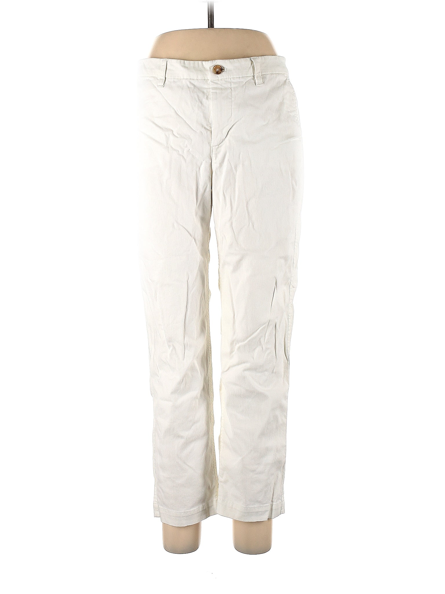 J.Crew Factory Store Solid White Ivory Khakis Size 10 - 86% off | thredUP