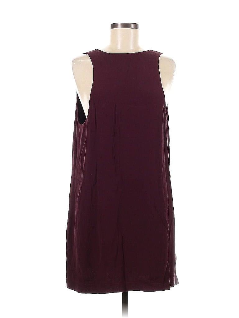 backSTAGE 100% Polyester Solid Burgundy Casual Dress Size M - photo 1