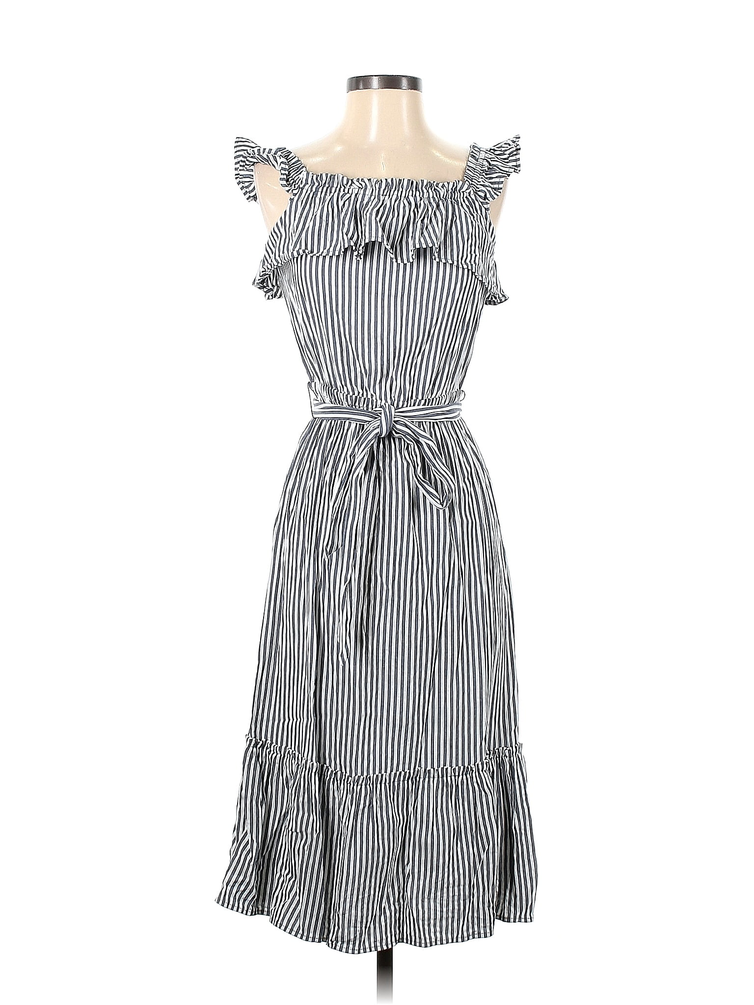 Michael Michael Kors Stripes Multi Color Gray Casual Dress Size Xs 70