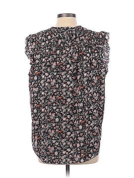 Ann Taylor LOFT Cougar Floral Smocked Ruffle Tie Neck Shell (view 2)