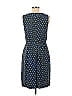 J.Crew 100% Viscose Jacquard Floral Motif Hearts Polka Dots Blue Casual Dress Size 6 - photo 2