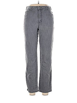Versace 19.69 Abbigliamento Sportivo Jeans - Mid/Reg Rise Straight Leg Boyfriend: Gray Bottoms - Women's Size 27 - Dark Wash, thredUP