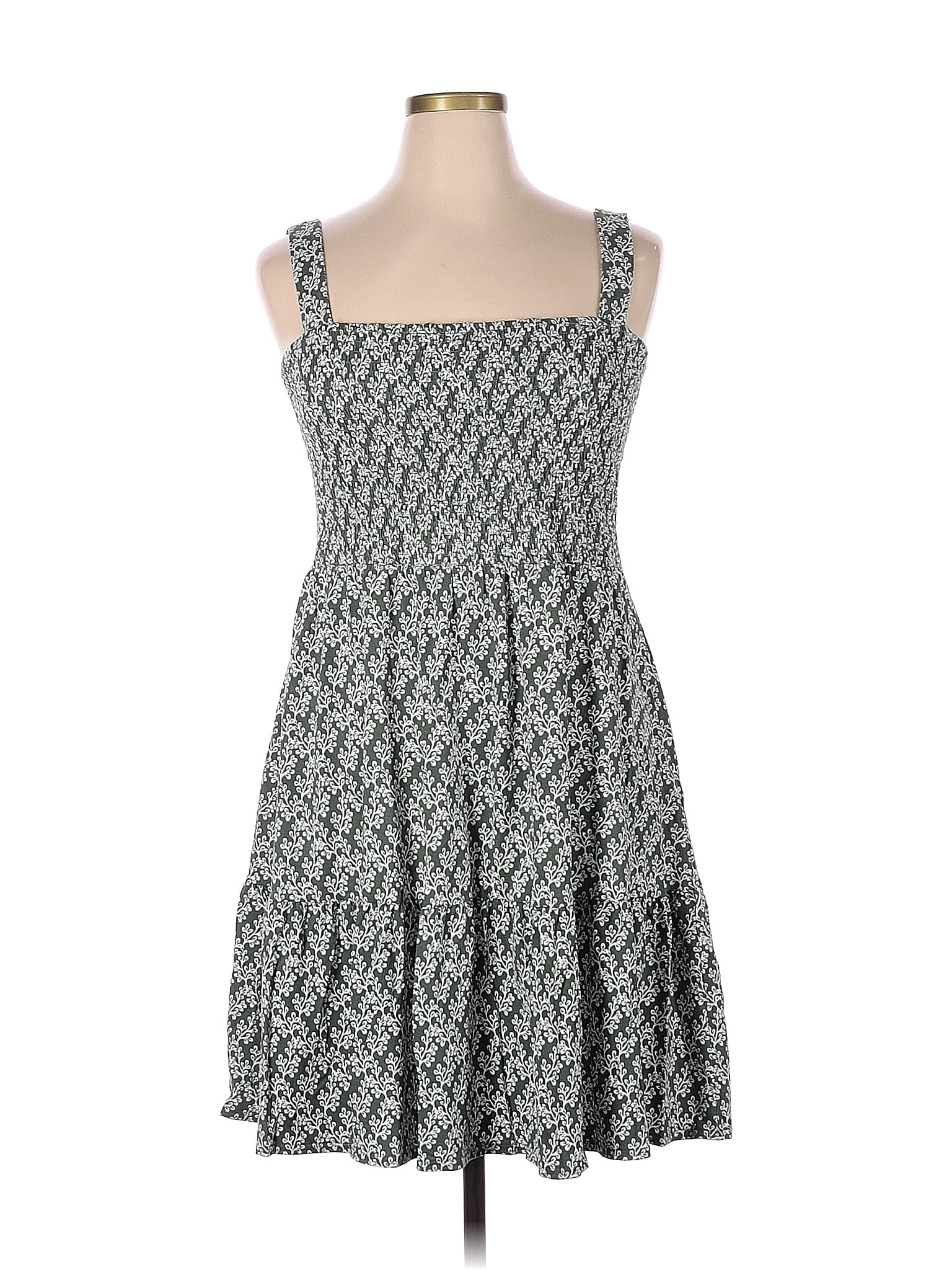 sachin and babi light blue dress Ann Taylor Loft Green Flower Branch Flared Shirt