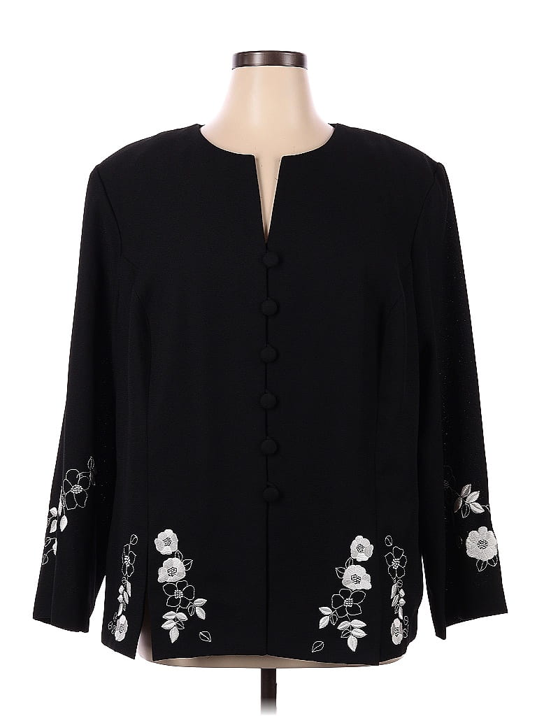 Leslie Fay 100% Polyester Black Jacket Size 22 (Plus) - 74% off | thredUP