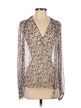 Theory Long Sleeve Silk Top (view 1)