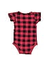 Hb 100% Cotton Houndstooth Checkered-gingham Grid Plaid Red Short Sleeve Onesie Size 3-6 mo - photo 2