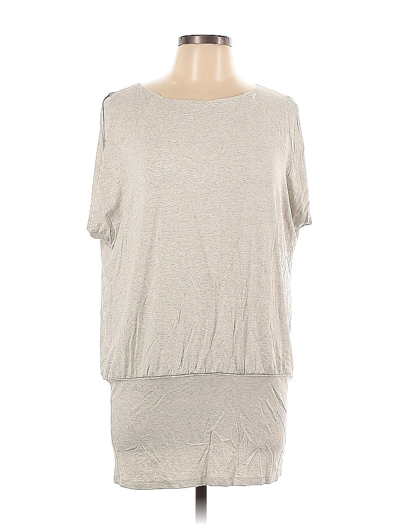 Pre-owned The Limited Short Sleeve Top Gray Crew Neck Tops