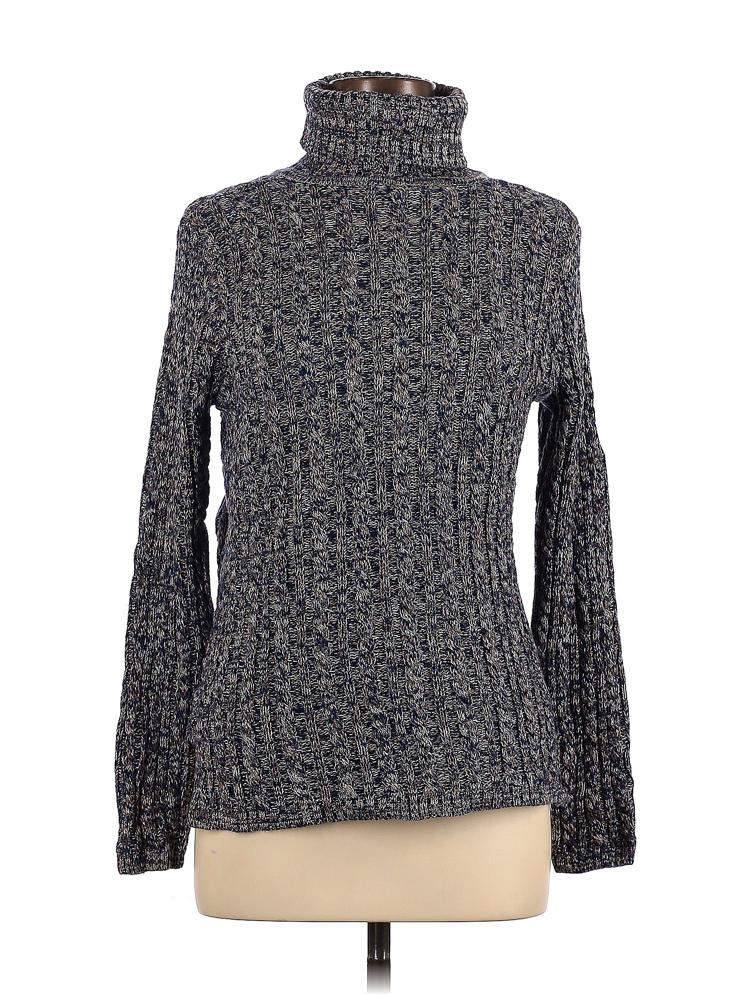 Eight Eight Eight 100% Cotton Color Block Marled Gray Turtleneck ...