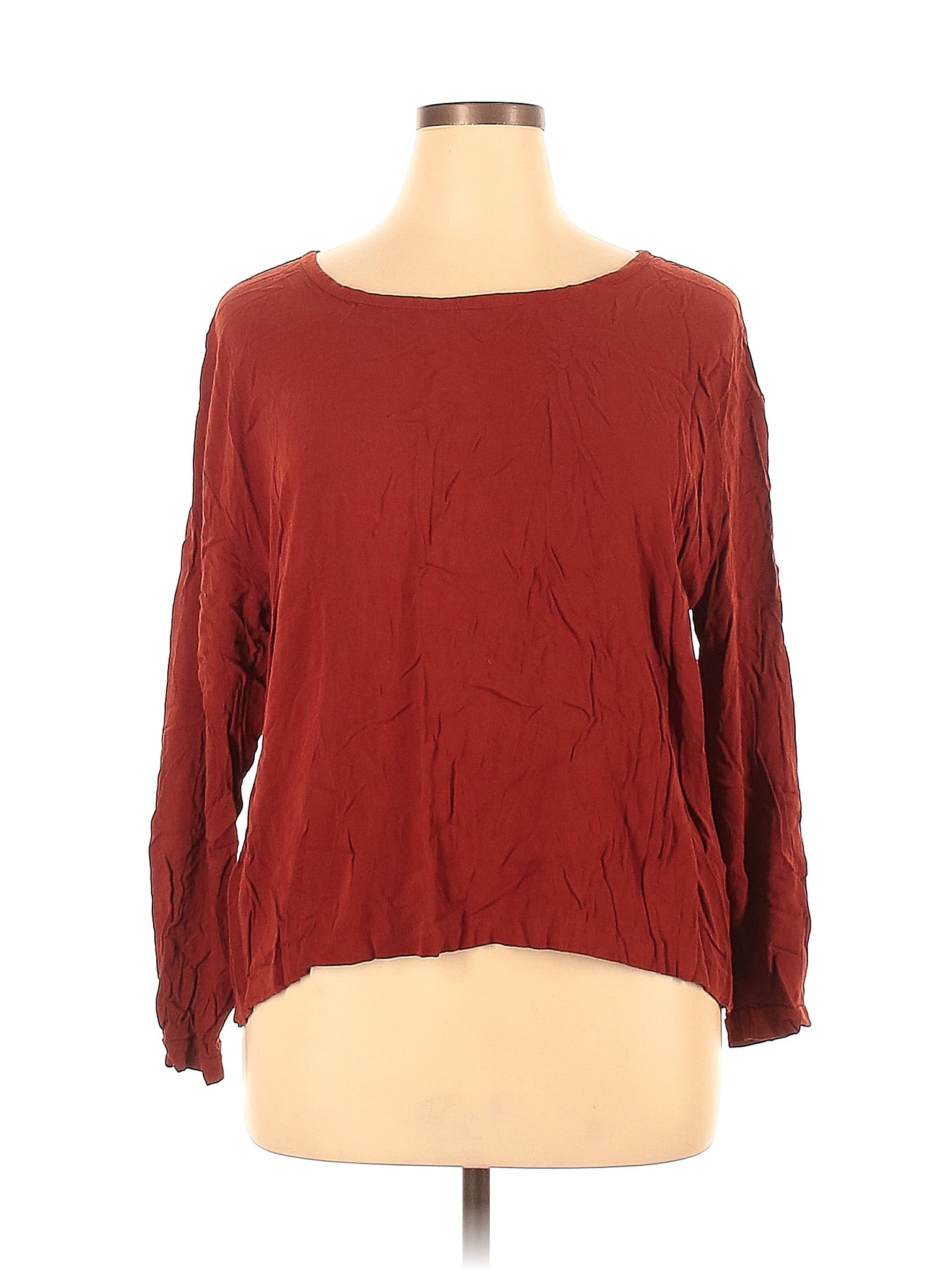 TonlÉ Solid Red Long Sleeve Blouse Size Xl 77 Off Thredup