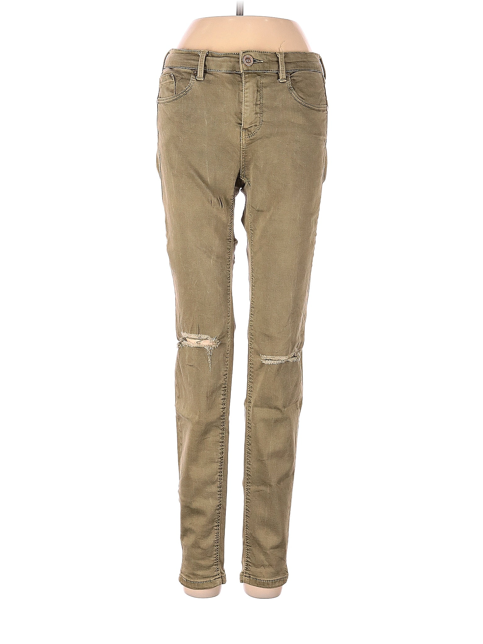 Stradivarius Solid Green Jeans Size 2 40 off thredUP