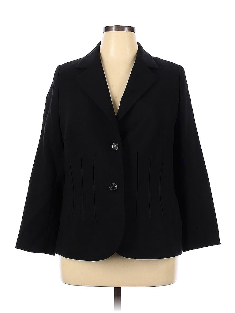 Escada 100% Wool Solid Black Jacket Size 46 (EU) - 87% off | thredUP