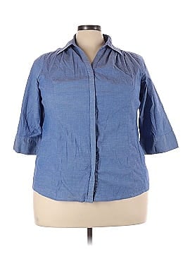 JMS Collection 3/4 Sleeve Button-Down Shirt (view 1)