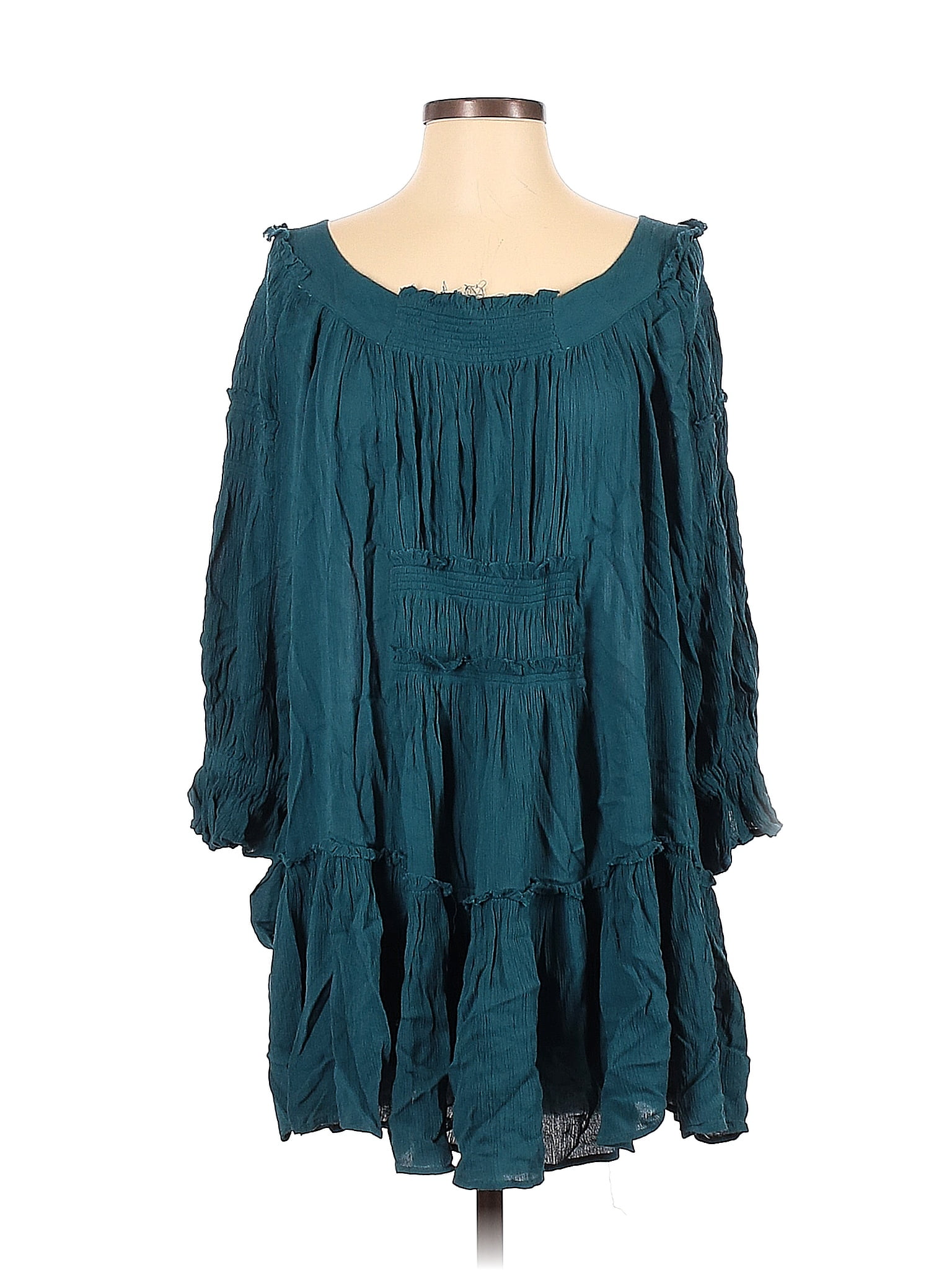 Free People Solid Teal Casual Dress Size XS - 71% off | thredUP