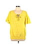 Style&Co 100% Cotton Yellow Short Sleeve Top Size 12 - photo 1