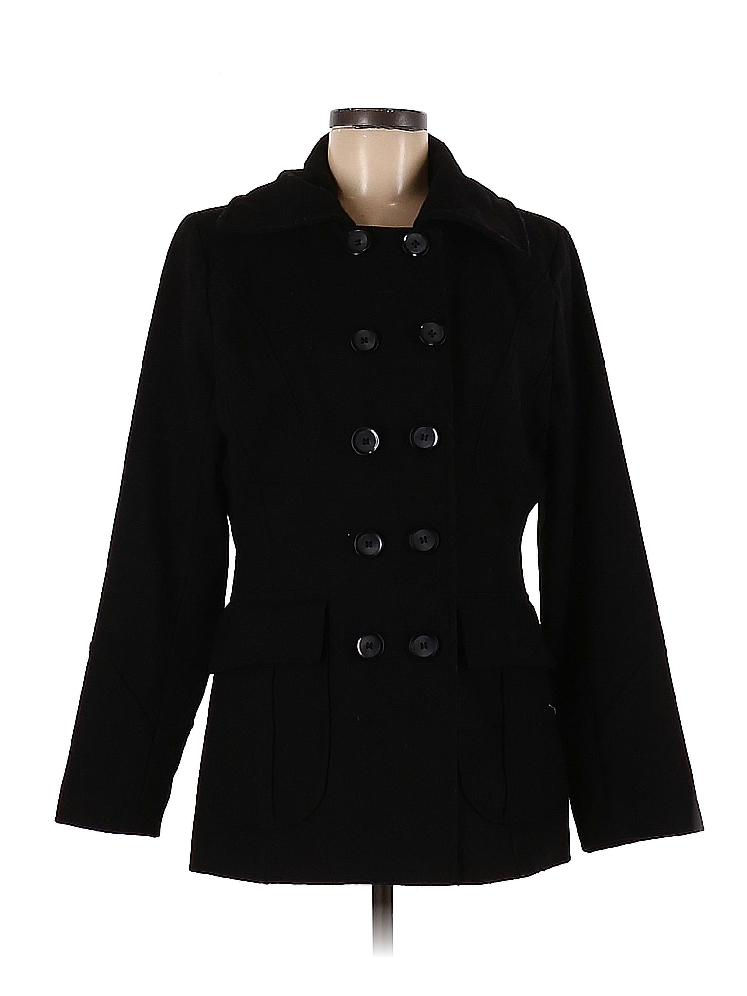 New York & Company Solid Black Wool Coat Size M - 71% off | thredUP