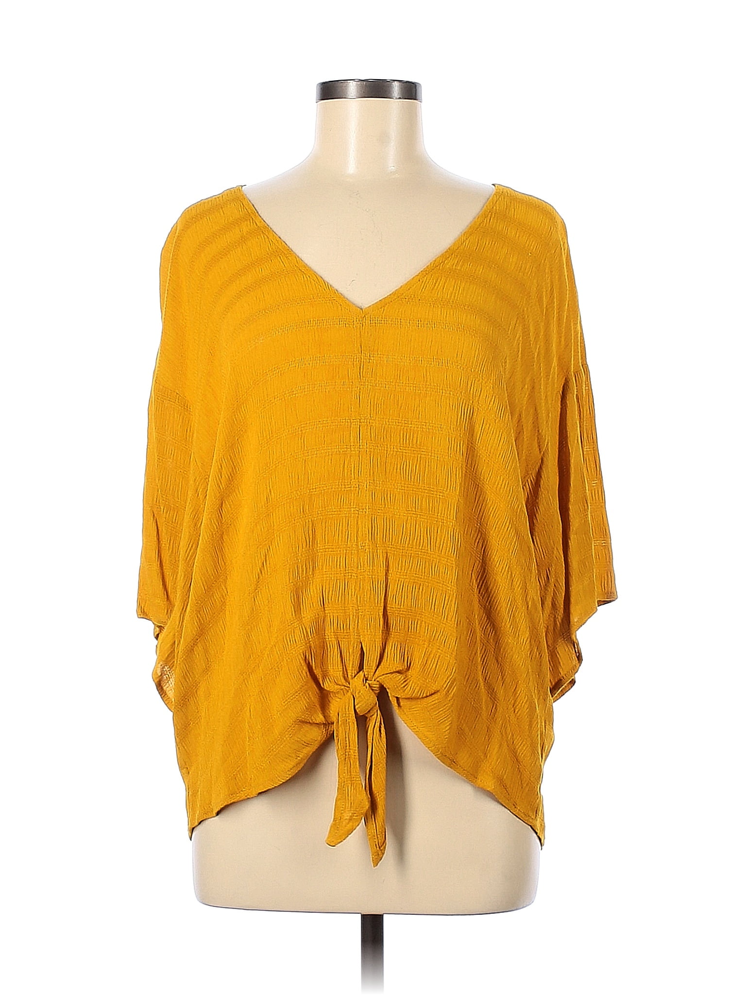 Allison Joy 100% Rayon Yellow Orange Long Sleeve Blouse Size M - 69% ...