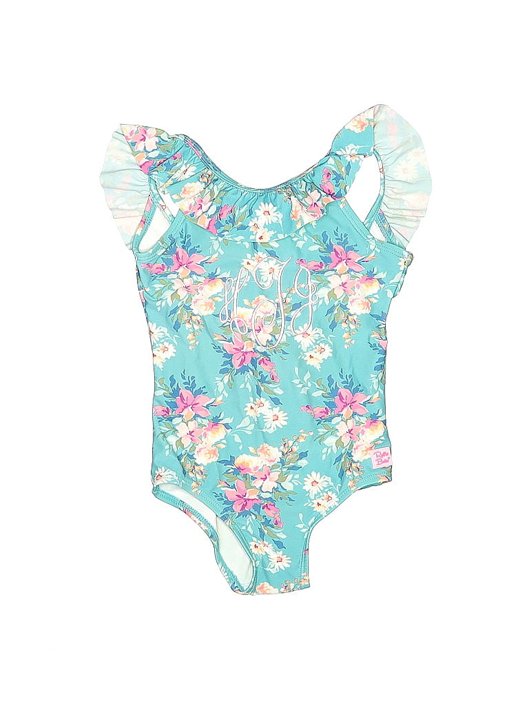 RuffleButts | Halter One Piece Swimsuit ~ Black and White 12-18m