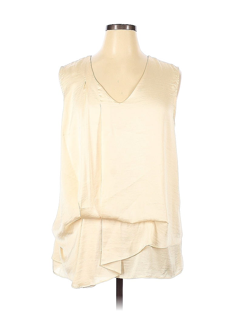 Monroe and Main 100% Polyester Ivory Sleeveless Blouse Size 1X (Plus ...