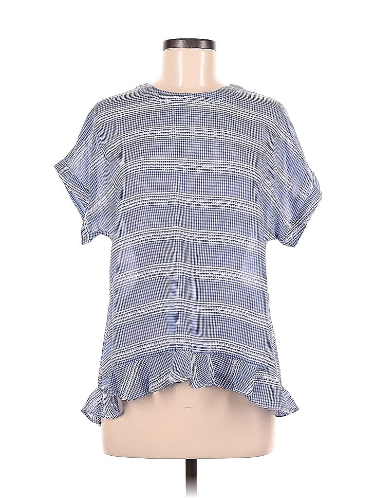Click to view more detailed imagery on our partner's website Pre-owned Matison Stone Short Sleeve Blouse In Blue