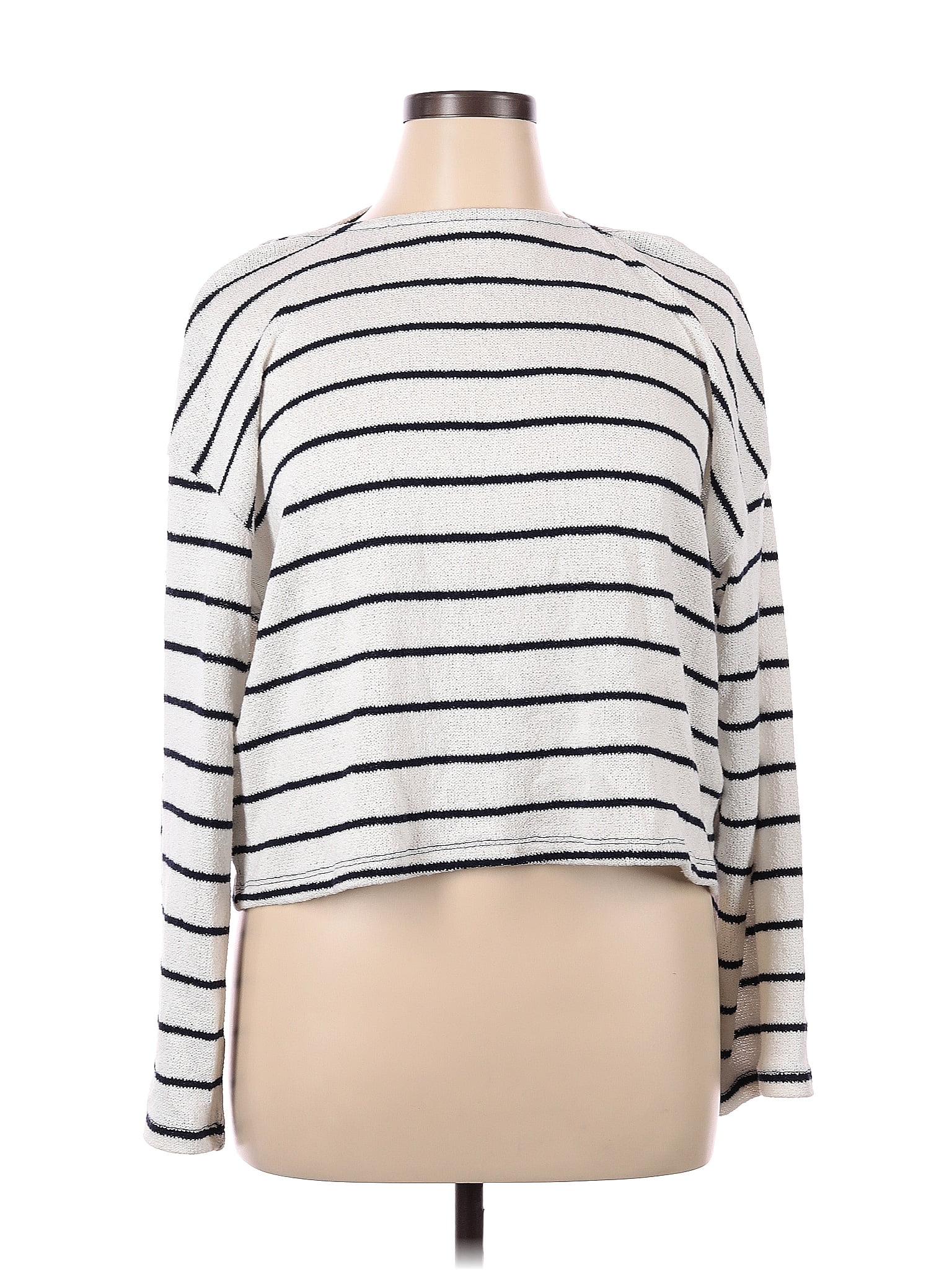 H&M Color Block Stripes White Pullover Sweater Size XL 40 off thredUP