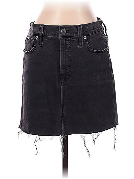 Madewell Stretch Denim Straight Mini Skirt in Ashcraft Wash: Raw-Hemmed Edition (view 1)