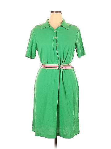 Talbots 100% Cotton Green Casual Dress Size 0X (Plus) - 75% off